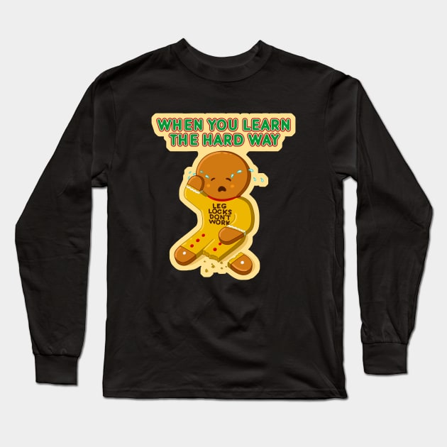 Jiu Jitsu Christmas - Ginger bread man leg lock - BJJ gift Long Sleeve T-Shirt by undersideland